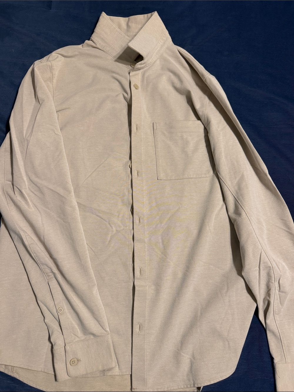 lululemon athletica Men's Light Beige Button-Up Shirt